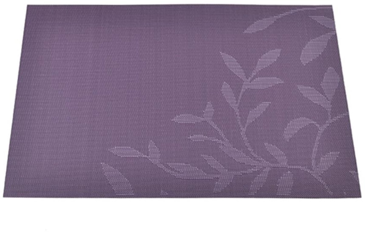 Dailygoods - Set van 6 Hittebestendige en Vuilafstotende Placemat, 38 cm, Paars