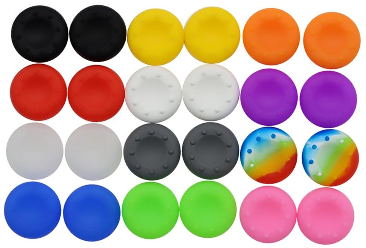 Dailygoods - Innovra - Dailygoods - Set van 24 Joystick-Doppen voor Gamecontrollers in Diverse Kleuren