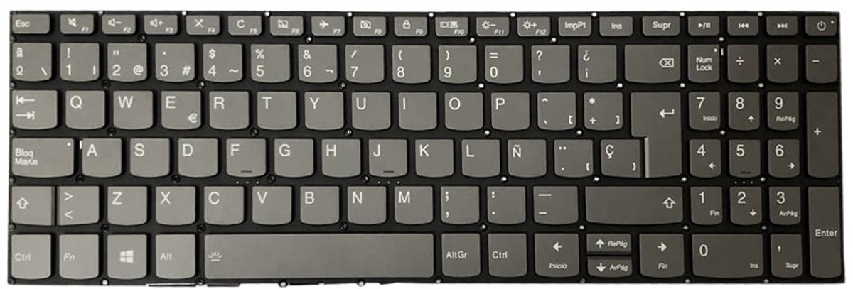 Dailygoods - Spaans Toetsenbord met Achtergrondverlichting voor Lenovo Ideapad