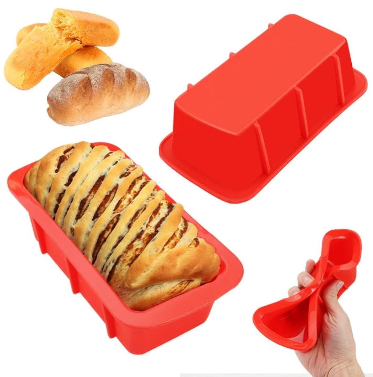 Dailygoods - Set van 2 Siliconen Broodbakvormen voor Brood en Cake