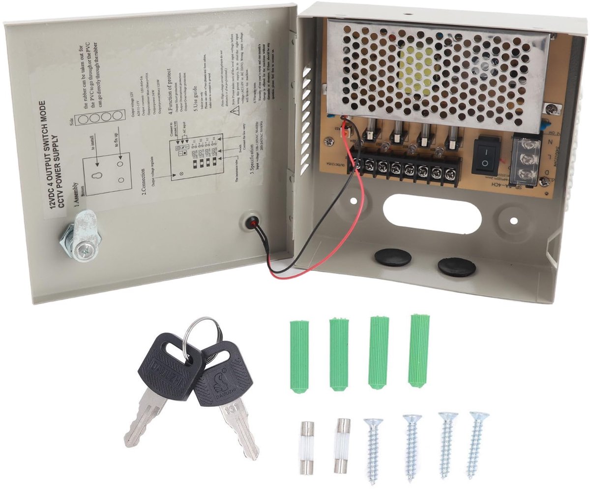 Dailygoods - 4-Kanaals CCTV Voedingsdoos met Metalen Behuizing