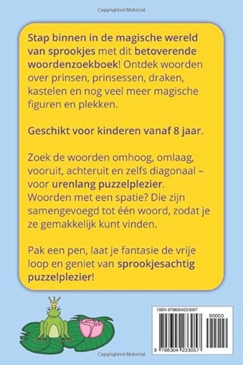Sprookjes Woordenzoek Puzzelboek: 55 magische puzzels voor kinderen 8+