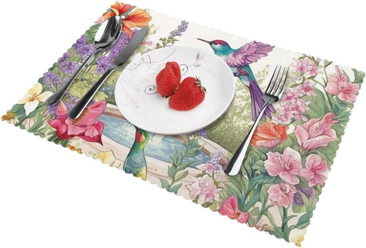 Placemats Set - Tafelmatten - Eettafel Decoratie - Hittebestendig - 30x45 cm - Wit
