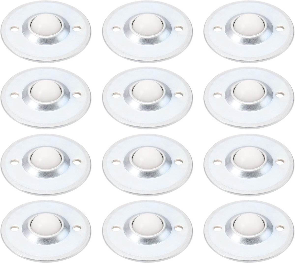 Cosensi - Dailygoods - Dailygoody - Universele Wielballen - 12 stuks met 2 Gaten - Rolletjes voor Meubels en Apparaten - Gemakkelijk te Installeren - Vervangingsonderdelen -