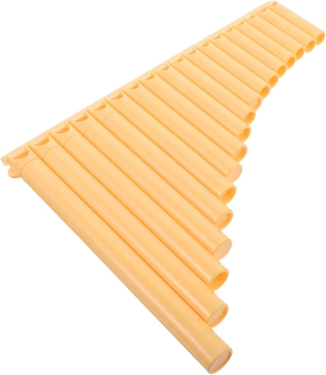 Mini Panfluit - Kleine Fluit - Muziek Leren - 16 Buis - 27 cm - Geel