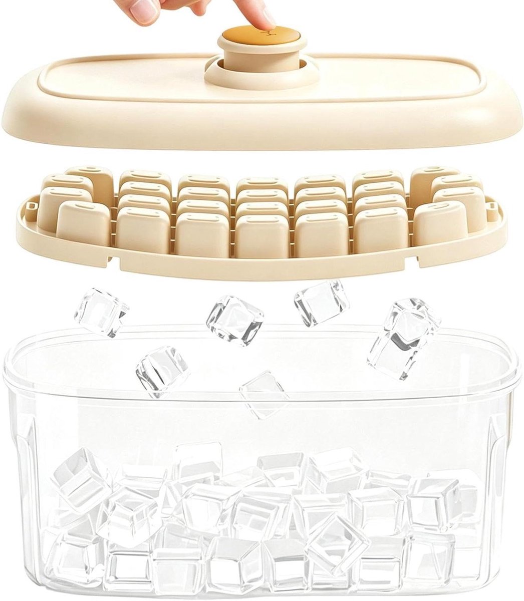 IJsblokjesvorm - IJsblokjesmaker - Dranken Koelen - 28 Vakjes - 20 x 12 x 12 cm - Romig