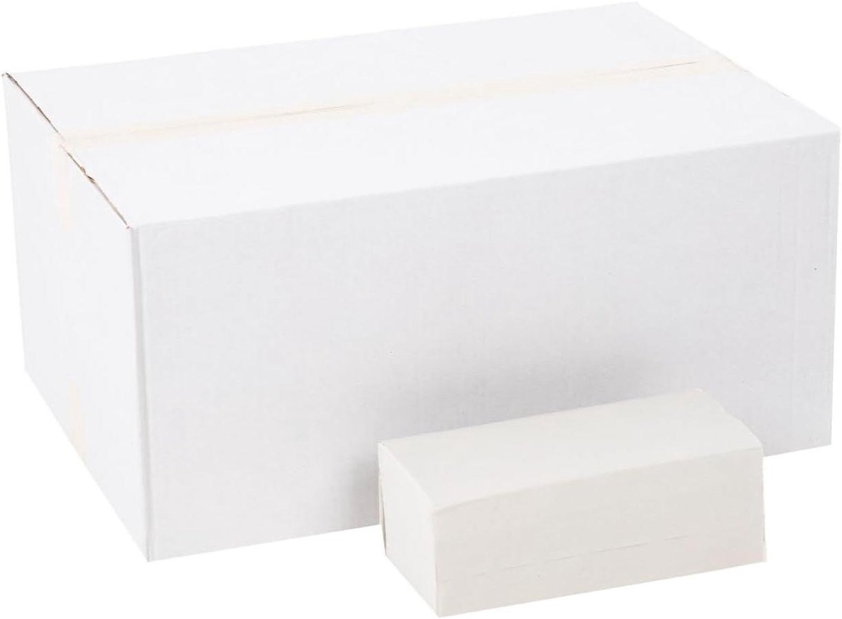 Papieren Handdoekjes - Vouwhanddoekjes - Handen Drogen - Sterk en Absorberend - 6000 stuks - Wit