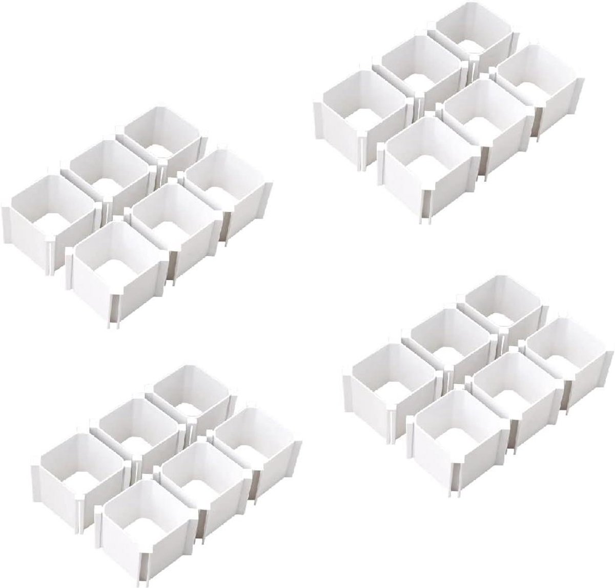 Ladeverdelers - Plastic Organizer - Kasten Ordenen - Uitbreidbaar Rooster - 24 Stuks - Wit