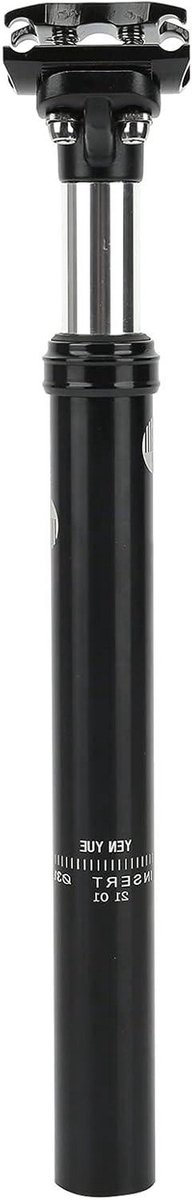 Fiets Zadelpen - Verende Pen - Comfortabel Fietsen - Verstelbare Schokdemping - 316 Mm Diameter - Zwart