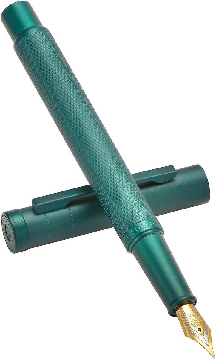 Donkergroene Vulpotlood met Medium Nib, Klassiek Ontwerp, Inclusief Converter en Metalen Pen Case, Perfect voor Schrijven en Tekenen