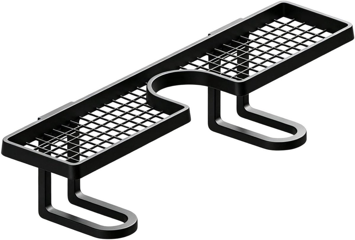 Wastafelrek Badkamer - Kraan Organizer - Ruimte Besparen - Snelle Afwatering - 50 cm - Zwart