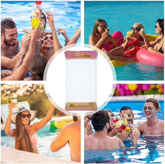 Opblaasbaar Zwembad Vlotter - Waterhangmat Relax - Ontspannen op Water - Compact Opvouwbaar - 127 x 70 cm - Roze — afbeelding 4