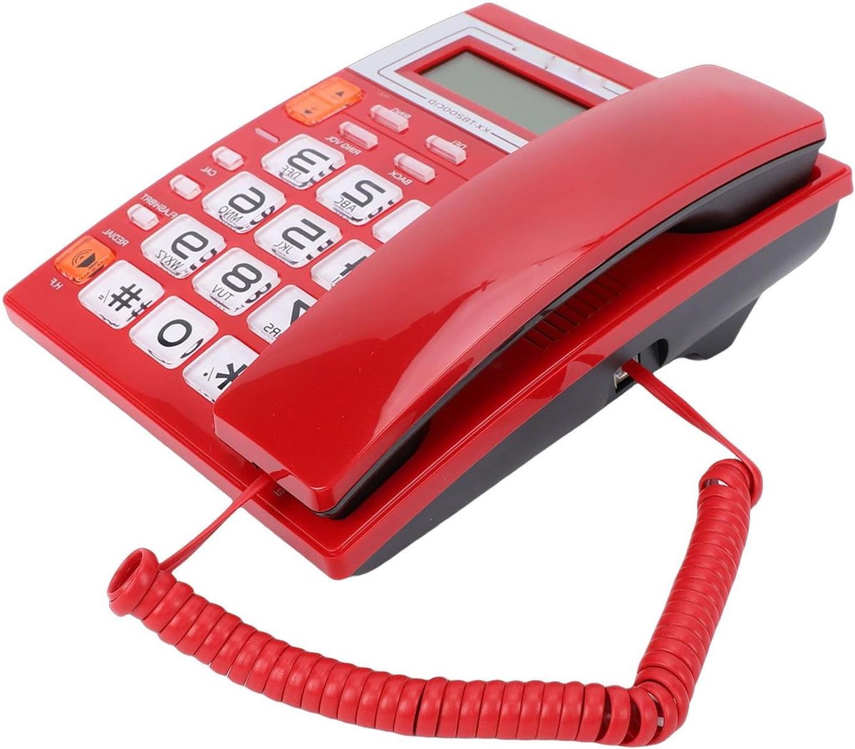 Vaste Telefoon - Senioren Telefoon - Thuis Bellen - Grote Knoppen - 16-cijferig Scherm - Rood
