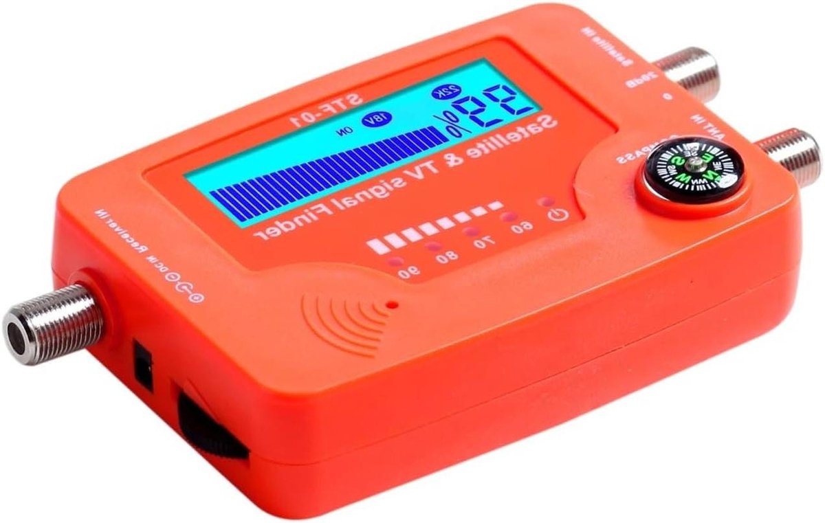 Satelliet TV Zoeker - Signaalmeter Apparaat - Signalen Instellen - 2-in-1 Functie - Compact Formaat - Oranje