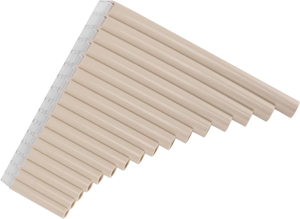 Panfluit - C Toets Fluit - Muziek Leren - Duurzaam ABS Materiaal - 30 cm Pakket - Beige