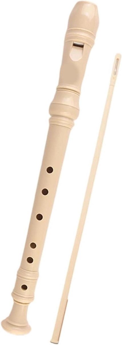 Sopraanblokfluit - Houtblaasinstrument - Muziek Leren - Duitse Vingerzetting - 325 mm - Wit