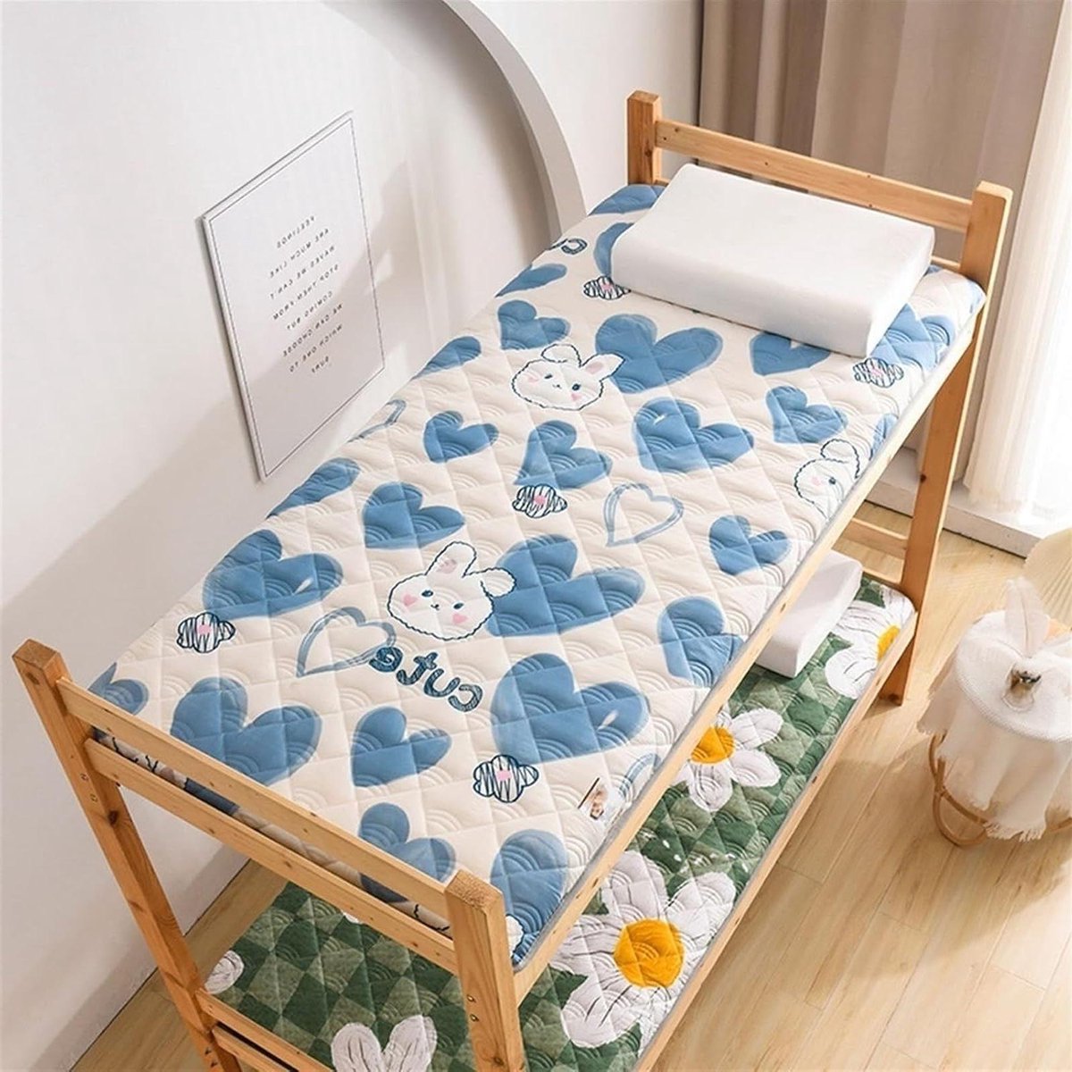 Opvouwbare Matras - Zachte Beddenlegger - Comfortabel Slapen - Huidvriendelijk Katoen - 90x200cm - A