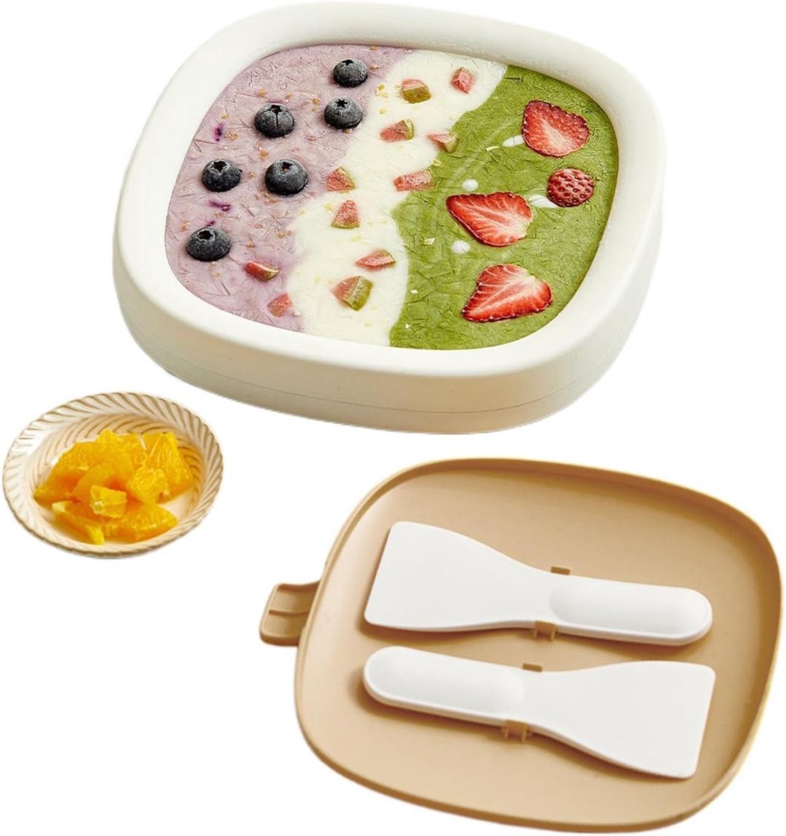 IJs Machine - Dessert Maker - Zelf Desserts Maken - Compleet Met Spatels - 23x23x39.5 cm - Geel
