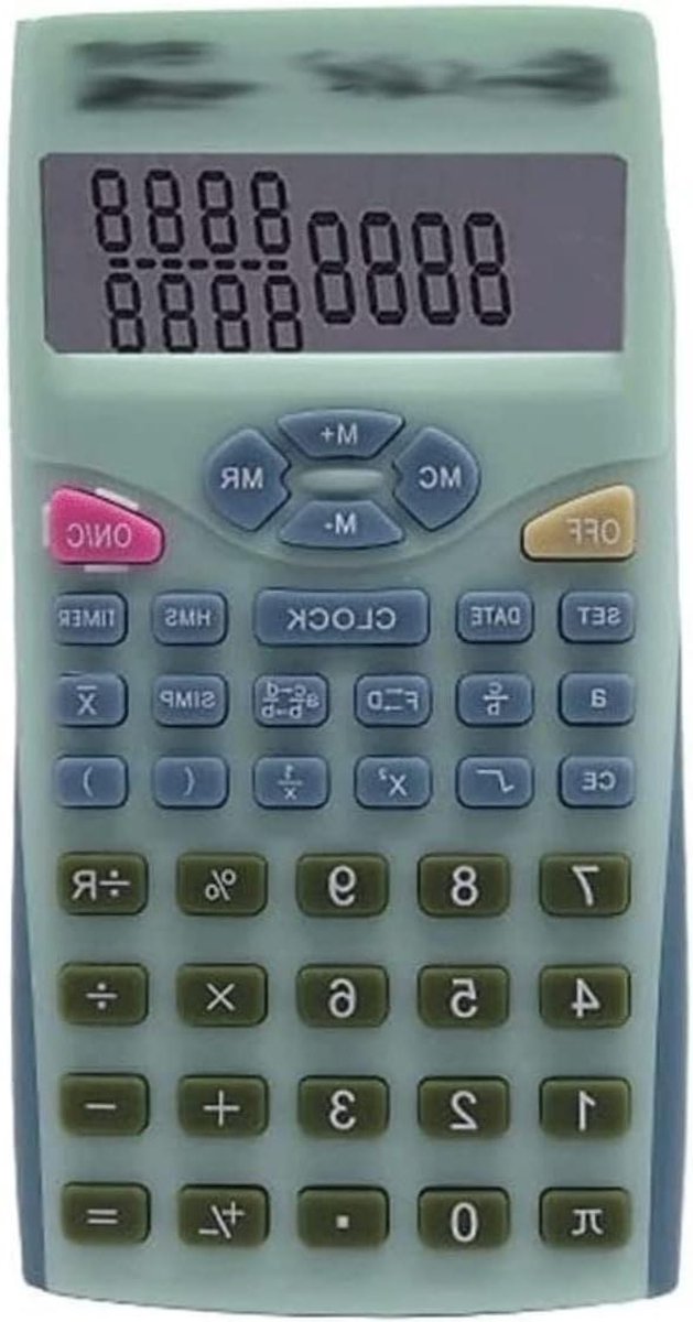 Rekenmachine - Basis calculator - Schoolwerk - 10-cijferig LCD-scherm - 10 cijfers - Groen
