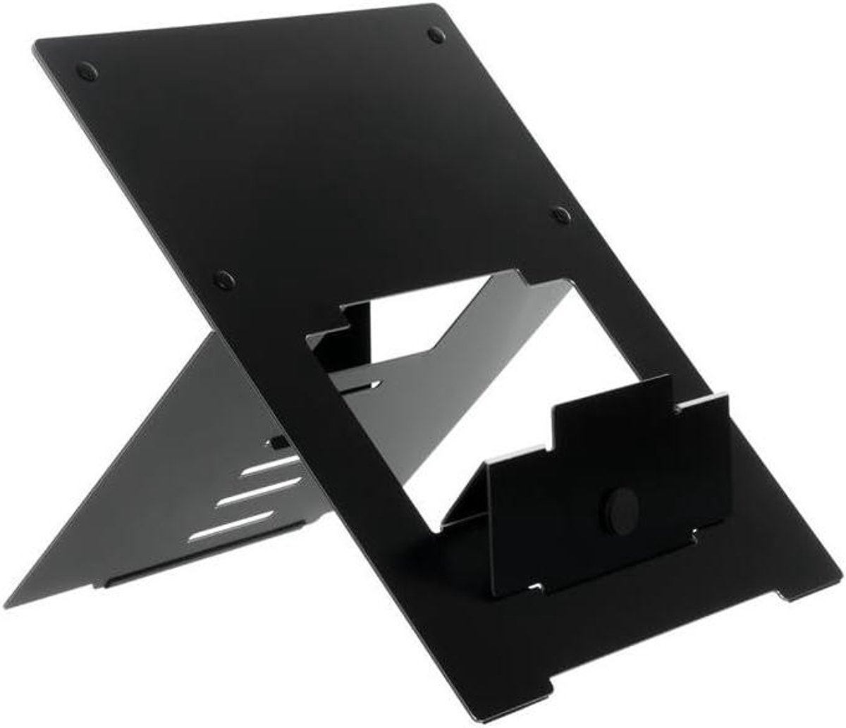 Laptop Standaard - Verstelbare Houder - Ergonomisch Werken - Stevige Basis - 30 x 25 cm - Zwart
