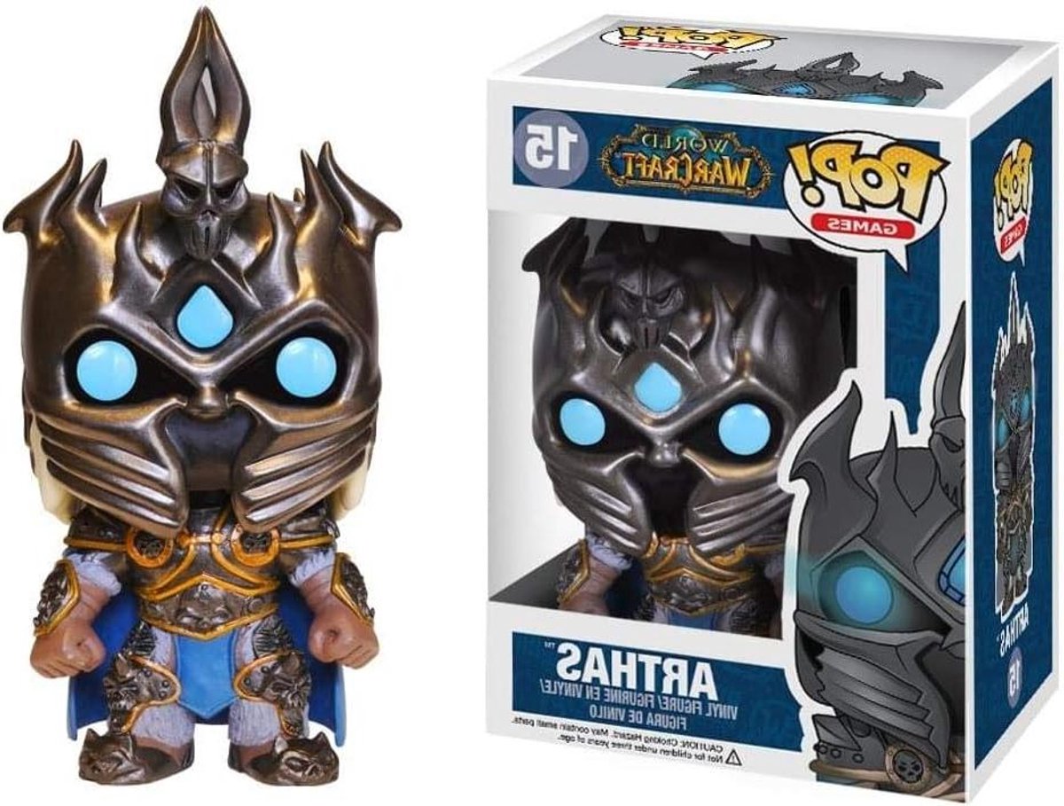 Verzamelfiguur Arthas - Fantasy figuur - Hobby verzamelen - Gemaakt van vinyl - 9 cm hoog - Zwart grijs