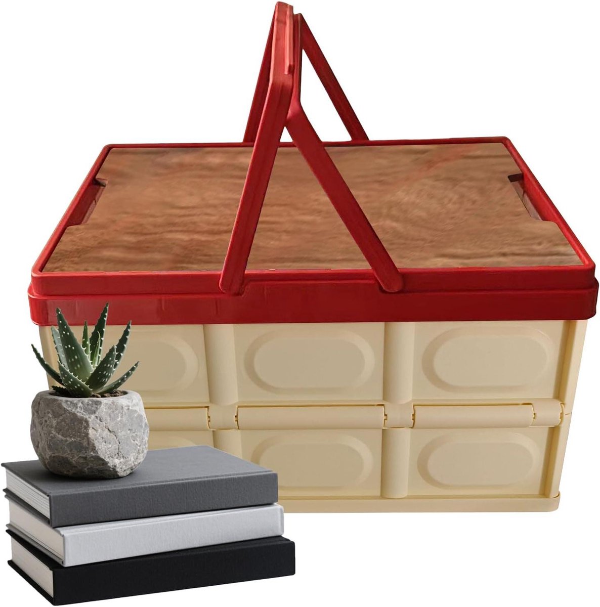 Kerstopbergdoos - Opbergkist Deksel - Feestelijke Opslag - Stapelbaar Ontwerp - 30 Liter - Uniek