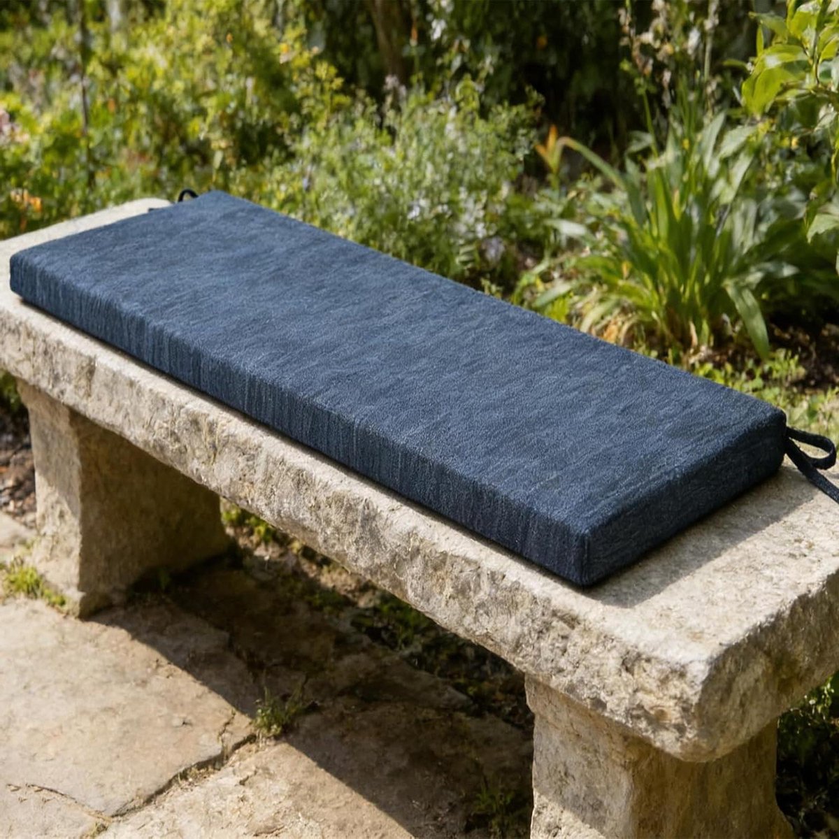 Zitkussen en Rugkussen - Bankkussen - Comfortabel Zitten - Antislip Onderkant - 90x200 cm - Marineblauw