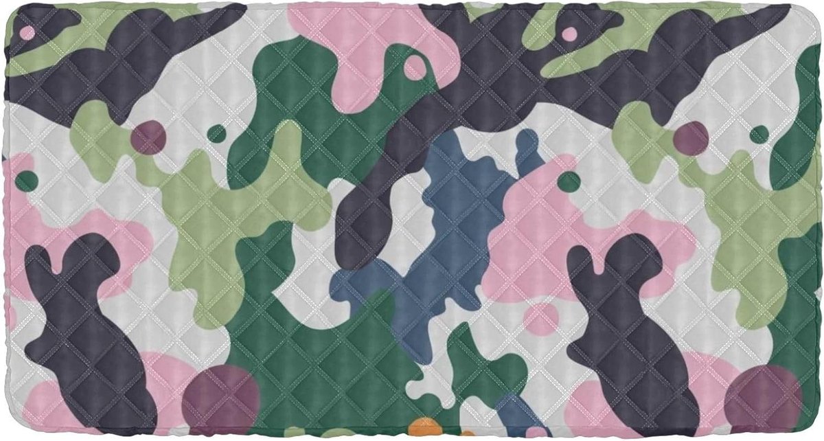 Groene camouflage peuter laken reizen wasbaar ledikant laken voor kleine peuter bed voor kleine ruimtes slaapbed 120 x 50 cm (laken, bed niet inbegrepen)