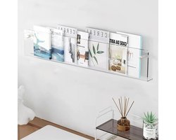 Kanduo Staand tijdschriftenrek Boeken- en tijdschriftenrek, transparant acryl tijdschriftenrek, kan worden gebruikt for slaapkamerdecoratie, pamfletorganisator Vloerstandaard(100cm(39 3/8"))