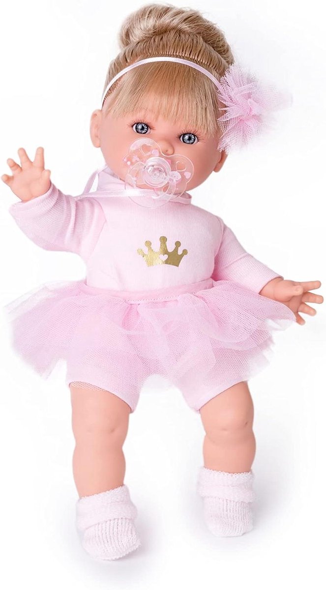Poppen met huilfunctie - Babypop - Spelen met poppen - Zacht stoffen lichaam - 30 cm - Multicolor