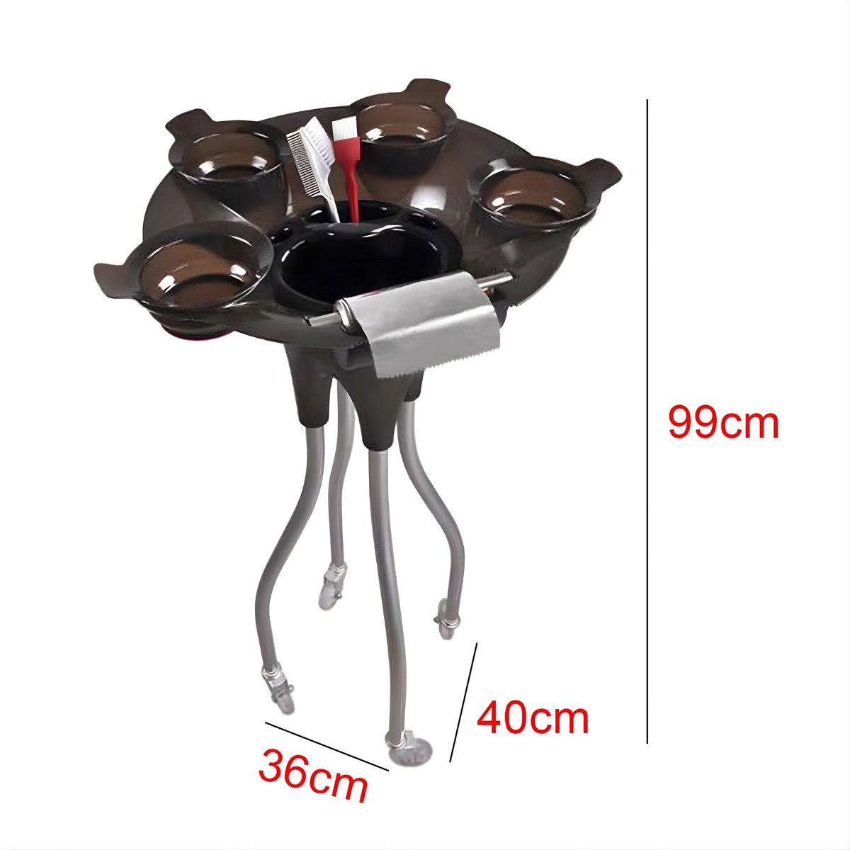 Kappers Trolley Verrijdbaar – ABS/IJzer/PP Materiaal – Opbergkar voor Salon Tools – Voor Barbershop en Kapsalon – Zwart