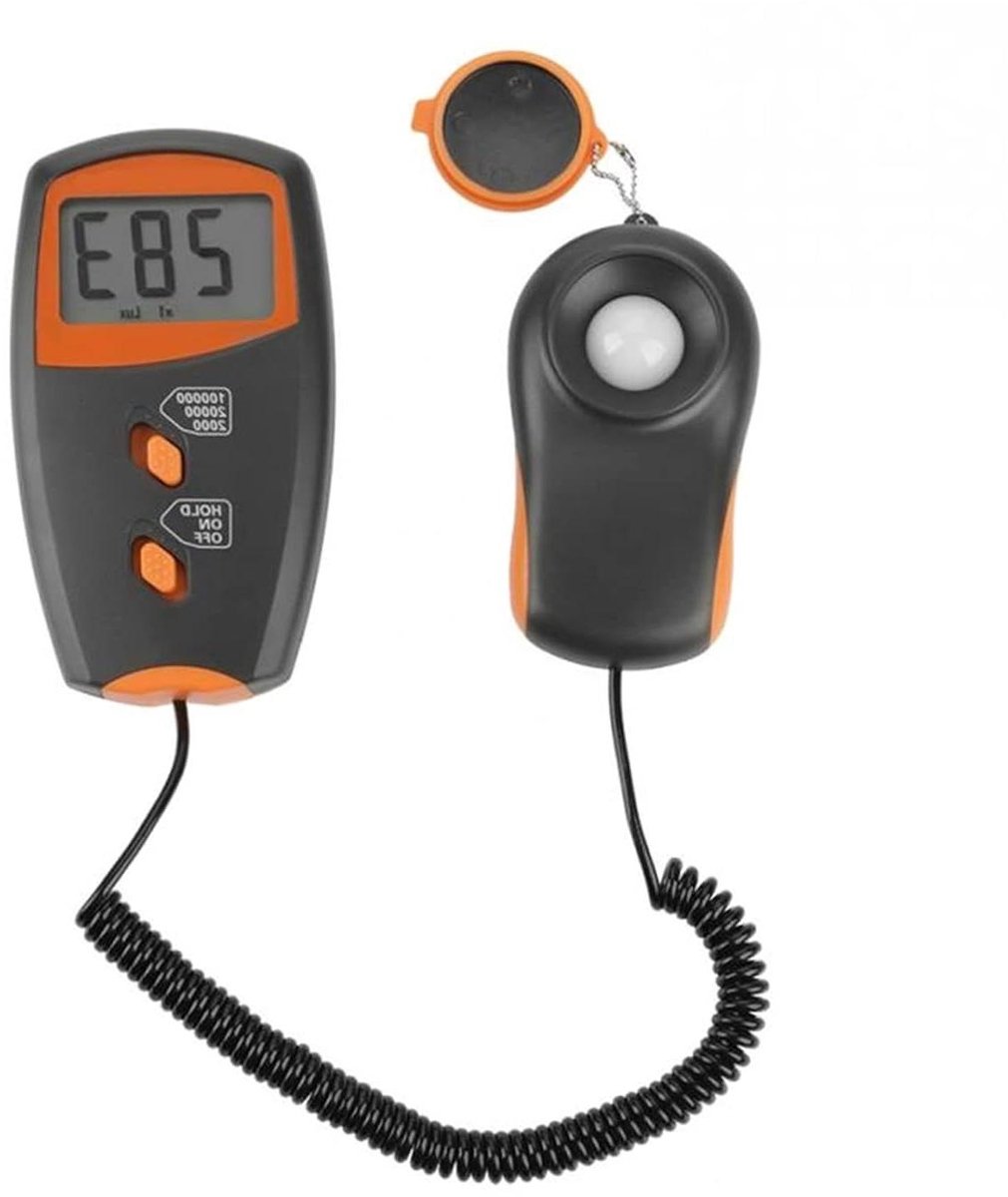 Lichtmeter - Lichtsterkte meter - Omgevingslicht meten - Draagbaar ontwerp - 100.000 lux - Grijs