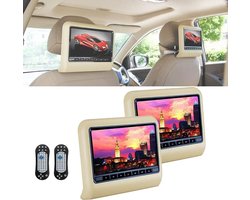 Hoofdsteun DVD Speler - Auto Monitor - Reizen met kinderen - Slot-in ontwerp - 2 stuks 9 inch - Zwart