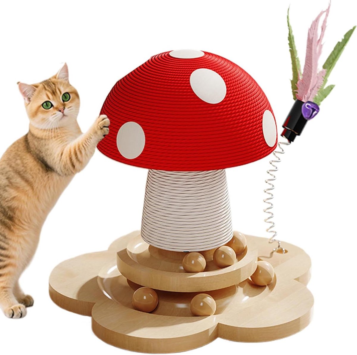 Kattenkrabpaal - Krabmeubel - Meubelbescherming - Stevige houten basis - 25x25x19 cm - Niet gespecificeerd