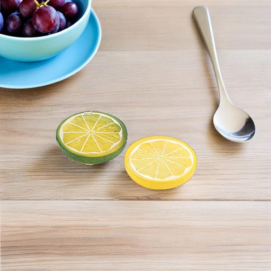 ifundom 30 Stuks Imitatie Schijfje Plastic Citroenen Versieringen Kunst Decor Levensechte Vrucht Levensechte Plastic Fruitschijfjes Blokjes Kunstmatig 3d Model Pvc — afbeelding 5