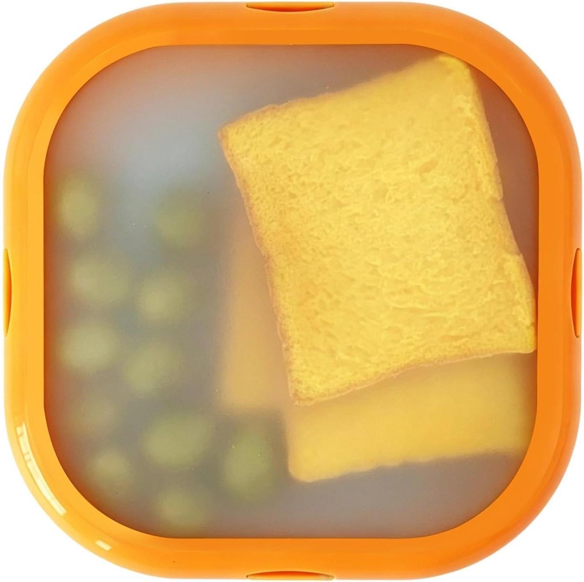 Fruit Opslag Containers - Voedsel Bewaarbakjes - Koelkast Organisatie - Luchtdichte Afsluiting - 20x20x3.5 cm - Oranje