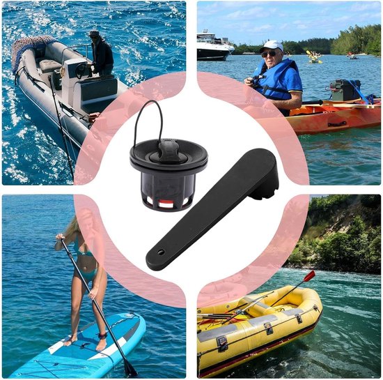Luchtschroef Voor Boten - Reserveonderdeel Opblaasbaar - Watersport Accessoire - Dubbele Afdichting - Ca. 6.3 x 3.9 cm - Zwart — afbeelding 5