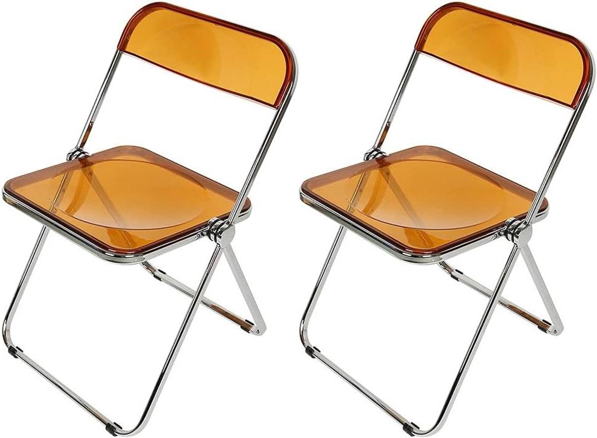 Eetkamerstoelen Set - Klapstoelen Acryl - Ruimte Besparen - Transparant Modern Design - Se