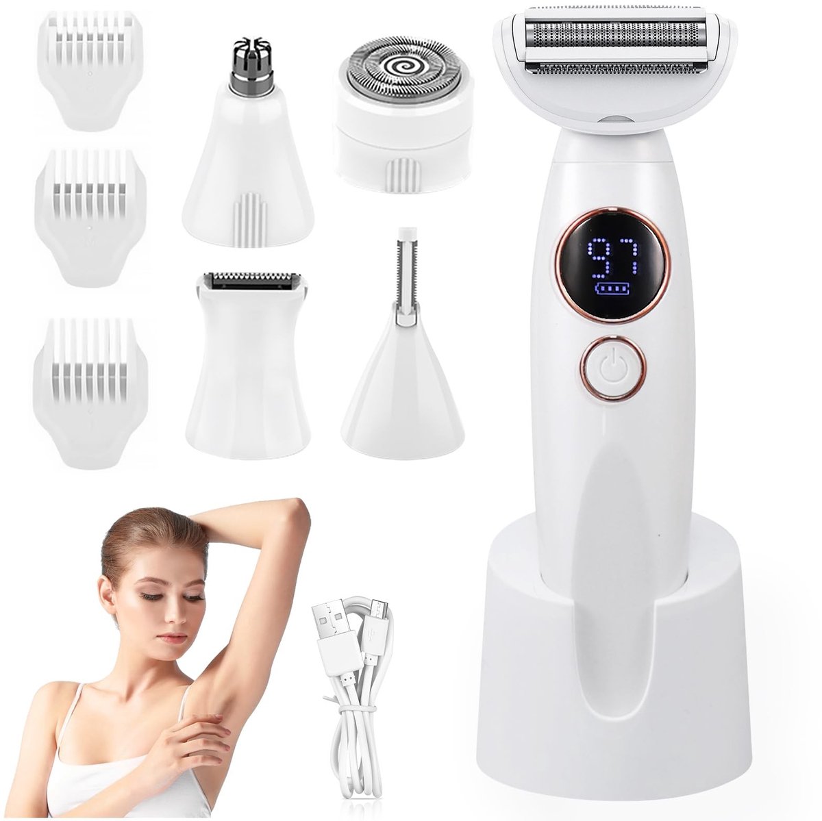 Dailygoods - Elektrisch Scheerapparaat voor Dames 5-in-1 met Waterdichte Functie