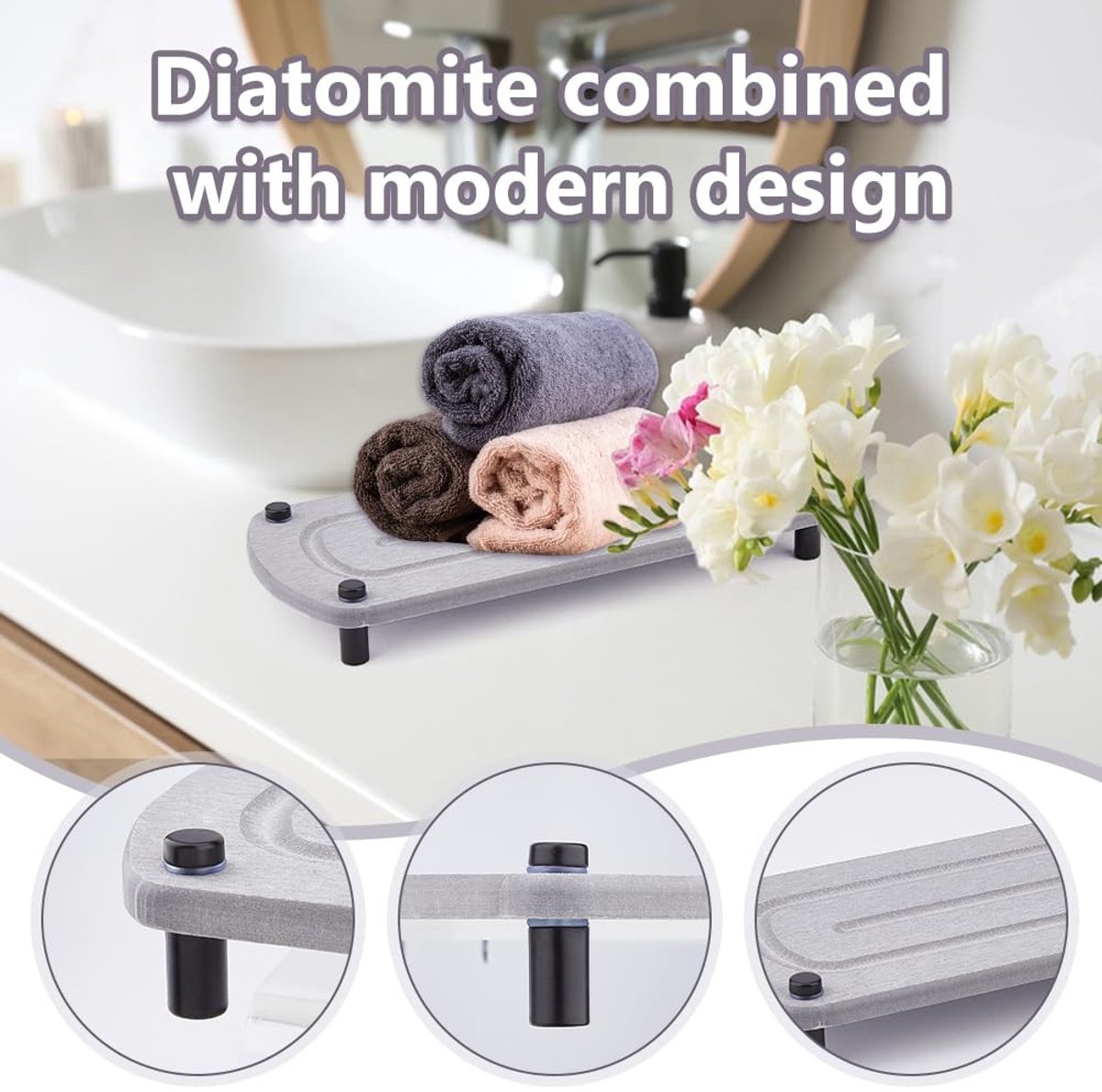 Dailygoods - 2 Stuks Waterabsorberende Diatomeeënaarde Onderzetters