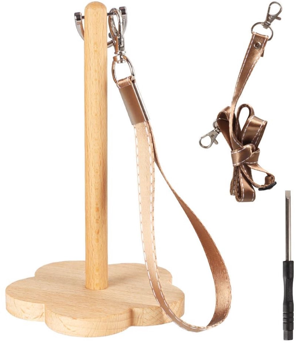 Dailygoods - Houten Polsgarenhouder met 360° Rotatie