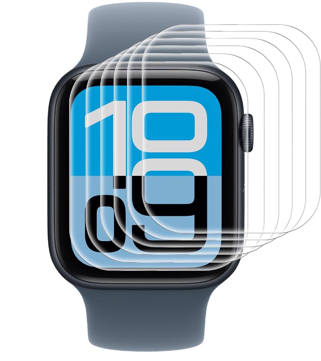 Dailygoods - Beschermfolie voor Apple Watch SE 3 40 mm, 6 Stuks