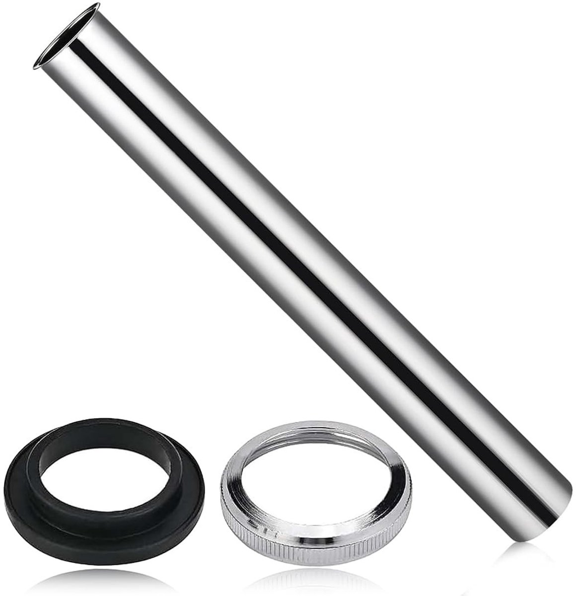 Dailygoods - Verlengbuis voor Afvoer 300 mm van Verchroomd Roestvrij Staal