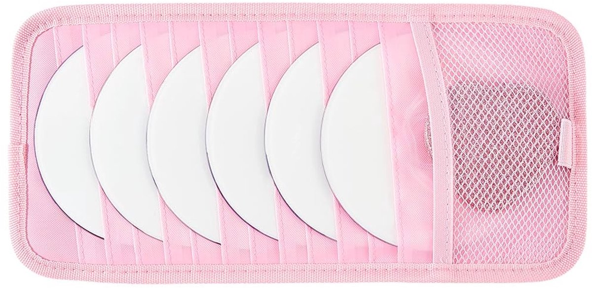 Dailygoods - Roze Auto CD Case Houder met 12 DVD Opberghoezen
