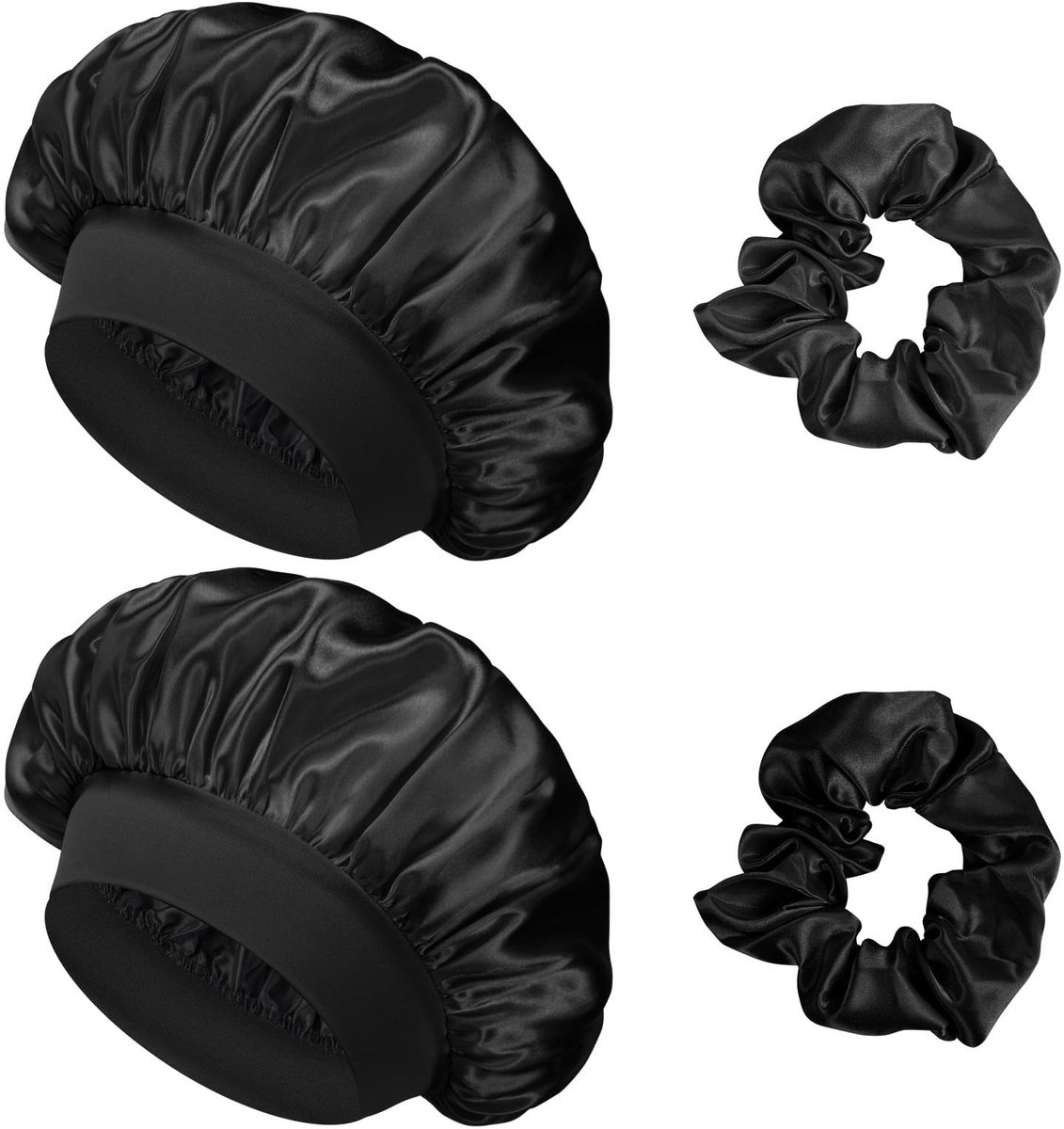 Dailygoods - Set van 2 Elastische Slaapmutsen voor Vrouwen