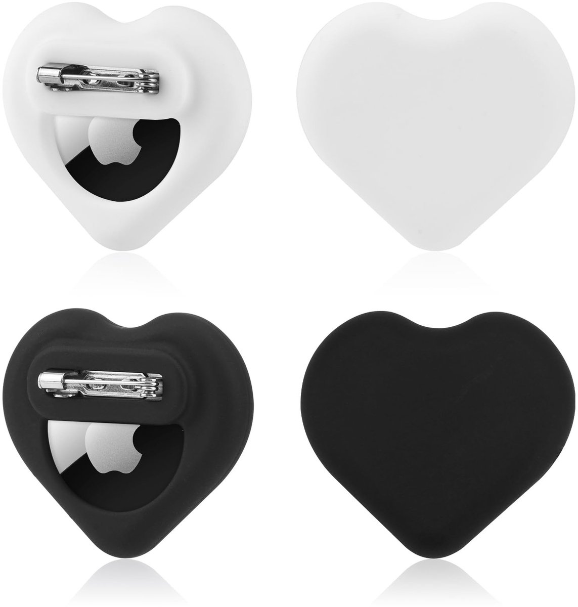 Dailygoods - 2-Pack Hartvormige Siliconen GPS-Trackerhoes voor Airtag