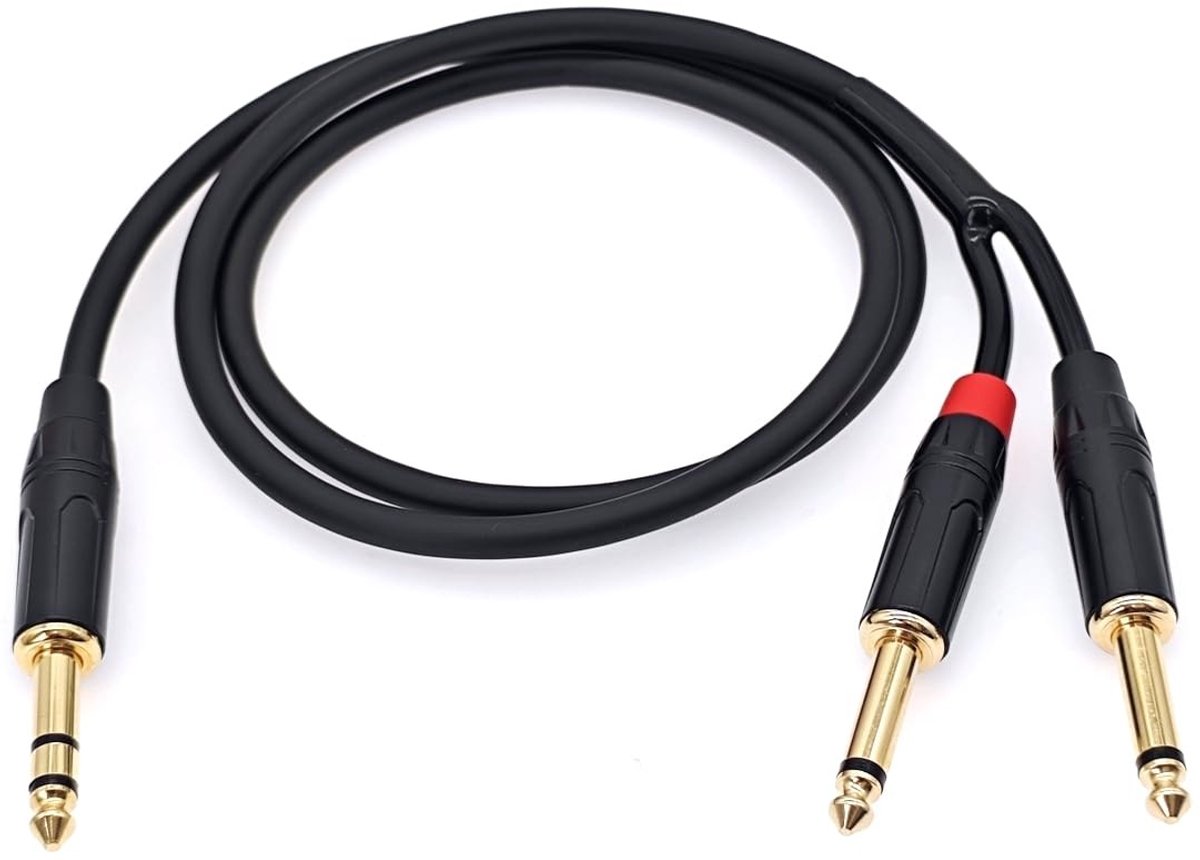 Dailygoods - 1M TRS naar Dubbele TS Mono Plug Y Splitter Audiokabel