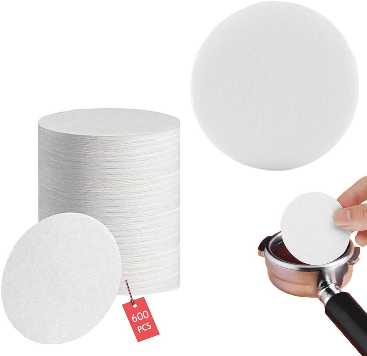 Dailygoods - 600 Stuks Ongebleekt Koffiefilterpapier 58,5 mm