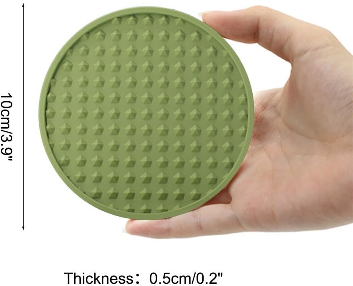 Dailygoods - 6 Stuks Hittebestendige Siliconen Drankonderzetters met Onderzetterslade