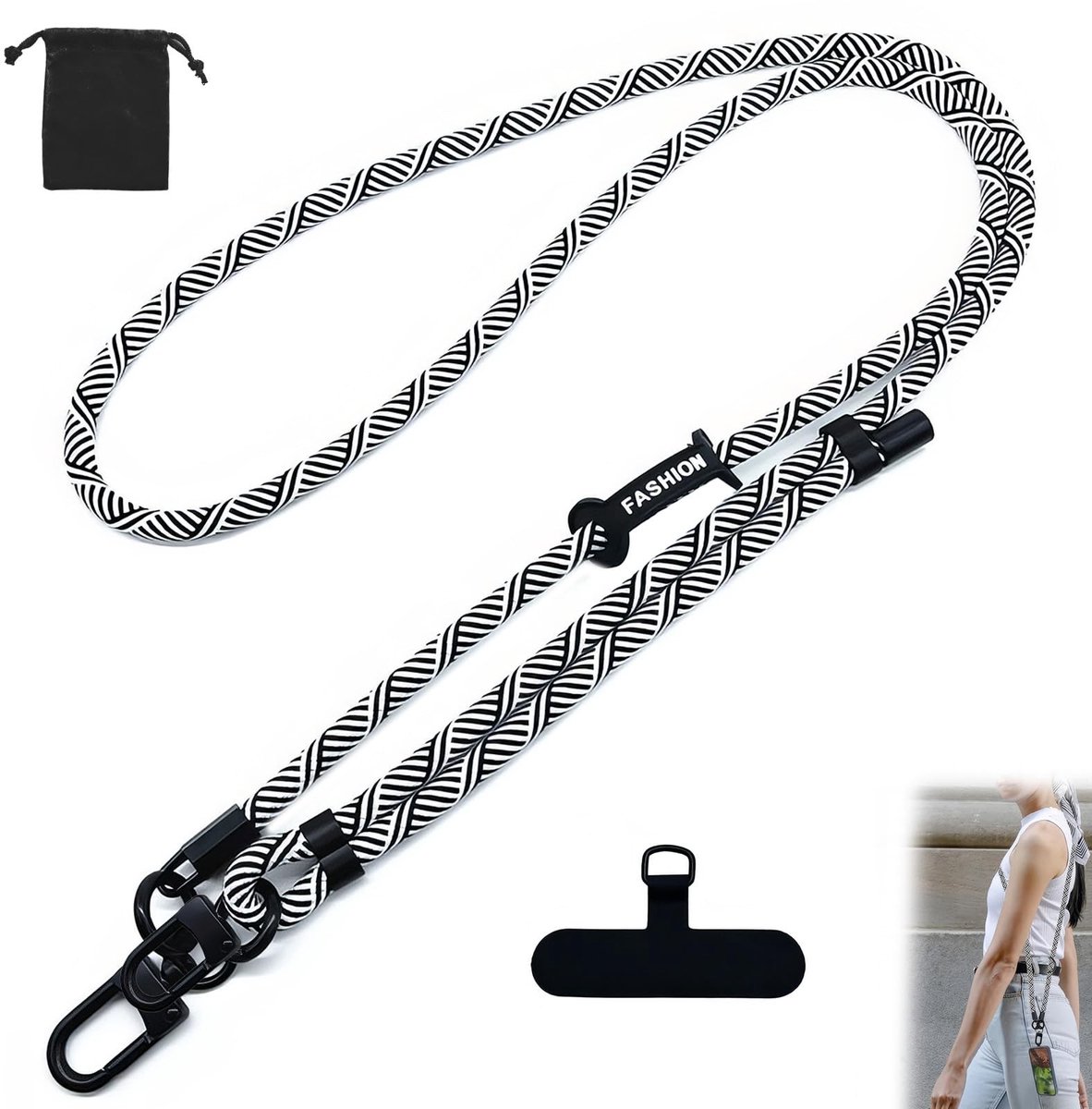Dailygoods - Universeel Mobiele Telefoonkoord met Afneembare Ketting